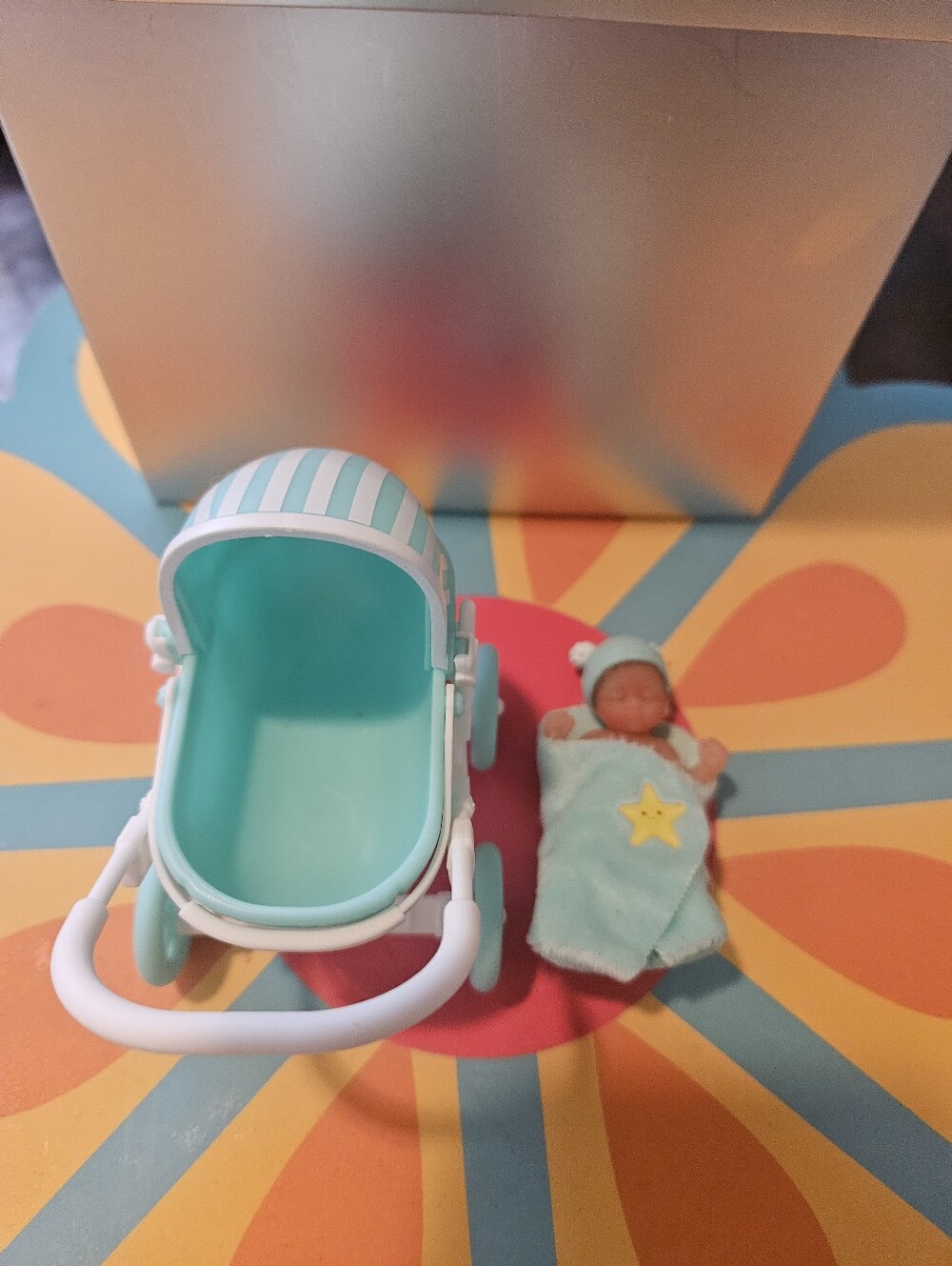 Zuru Mini Baby Doll with stroller and mint blanket. - Picture 3 of 7
